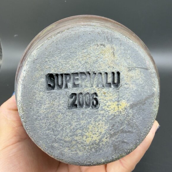 SuperValu 2006 Hand Made Raku Pottery Vase Vessel Iridescent Glaze Signed VTG - Picture 6 of 16